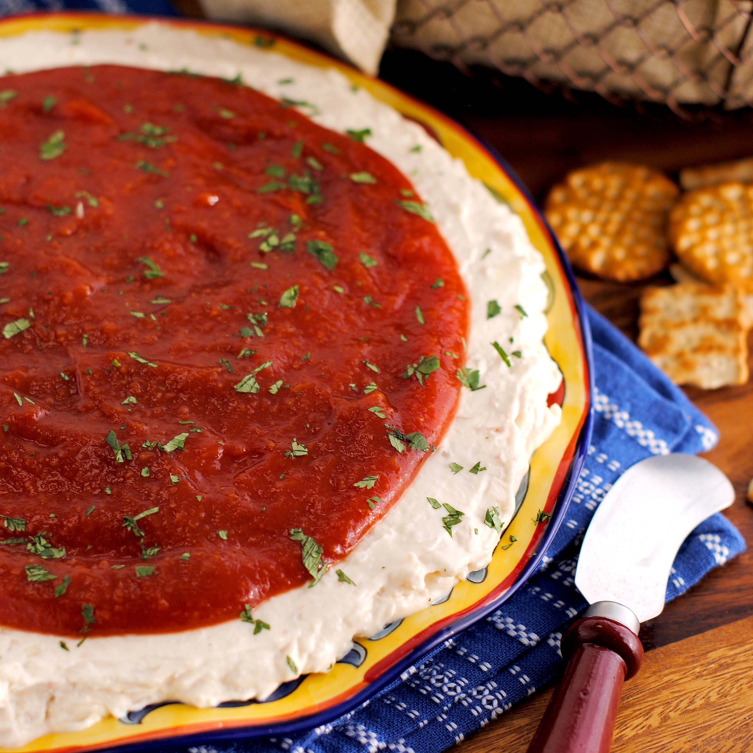 cold crab dip with cream cheese and cocktail sauce