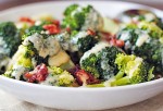 Broccoli with Cheese Sauce and Pancetta