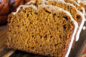 Pumpkin Bread with Streusel Crumble and Maple Glaze