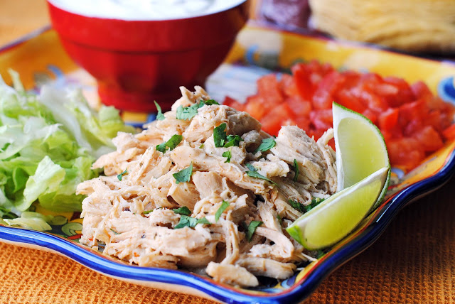 Taqueria-style slow cooker shredded chicken