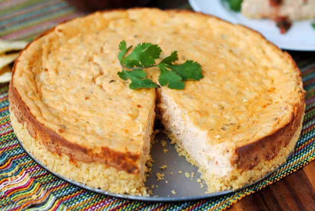 Savory Baked Salsa Cheesecake 