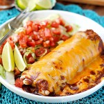 Smothered Burritos - There's all kinds of good packed into these burritos. The spicy "gravy" and lots of cheese put these Smothered Burritos over the top!