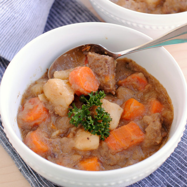 Instant Pot Perfect Simple Beef Stew - beef, carrots, potatoes, onions, garlic and a few simple seasonings come together to make this simple stew. It will speak to your soul.
