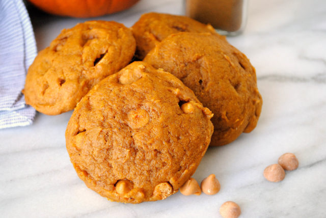 Soft Pumpkin Cookies with Butterscotch Chips. If Fall could be a cookie, it would be THIS cookie.