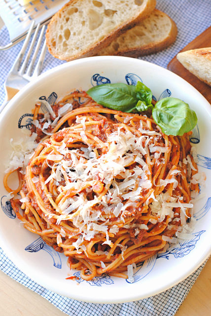 Homemade Spaghetti in the Instant Pot. This is SO EASY and richly flavorful.